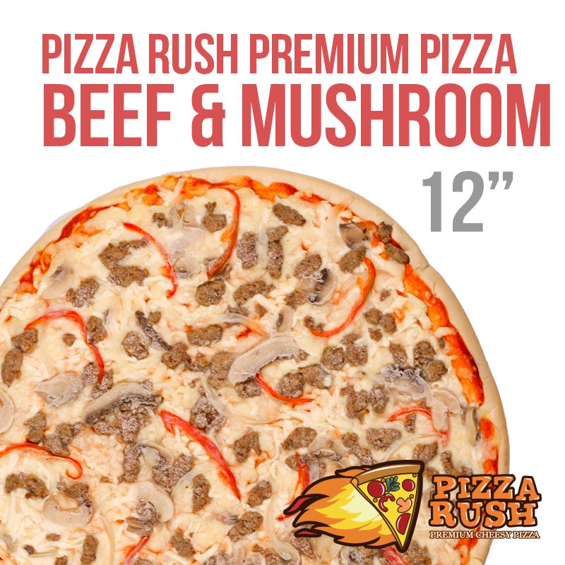 Pizza Rush Frozen Beef and Mushroom Pizza