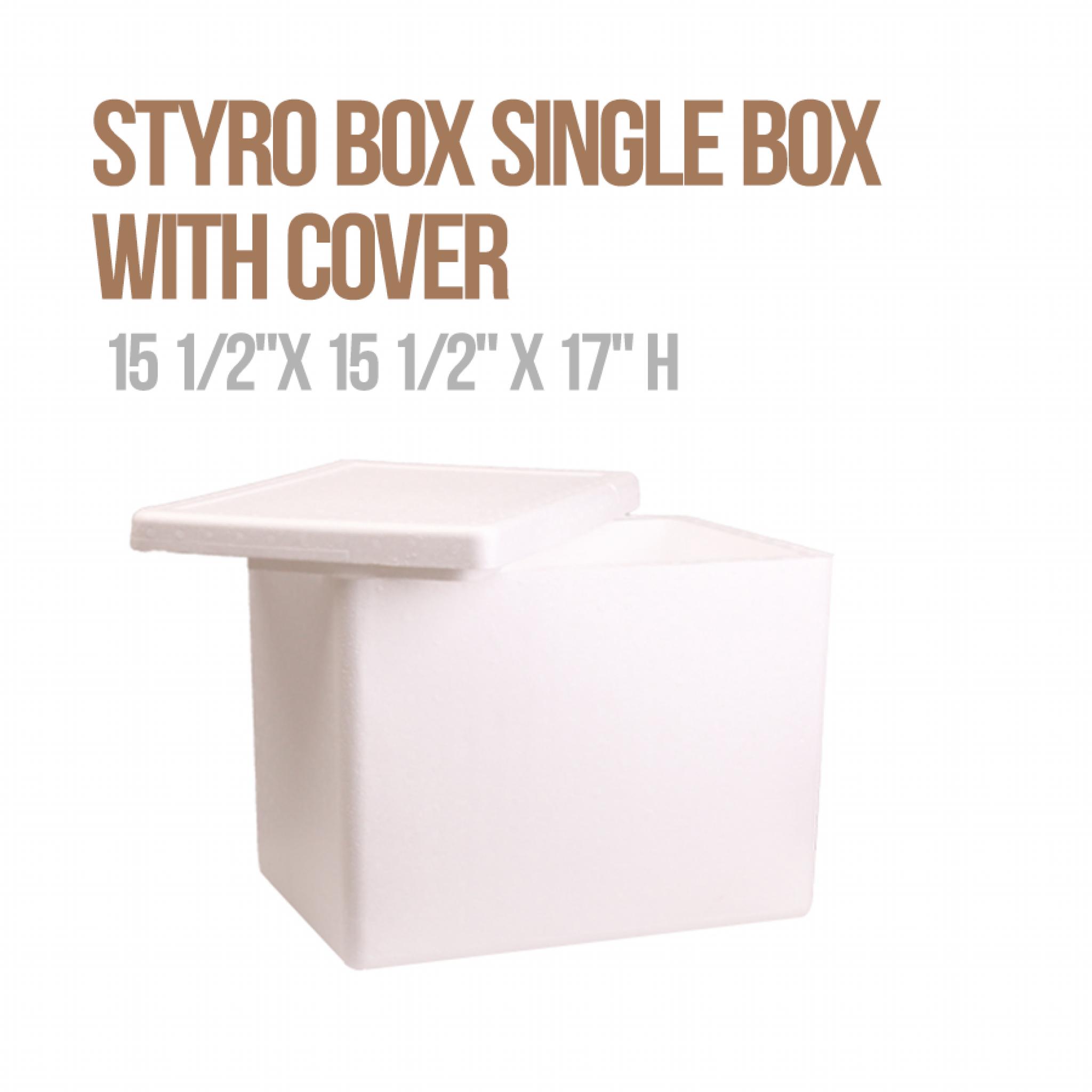 Styro Box Single Box with Cover 15 1/2