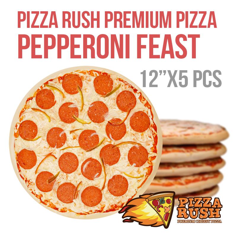 Pizza Rush Frozen Pepperoni Feast Pizza w/ box 5PCS