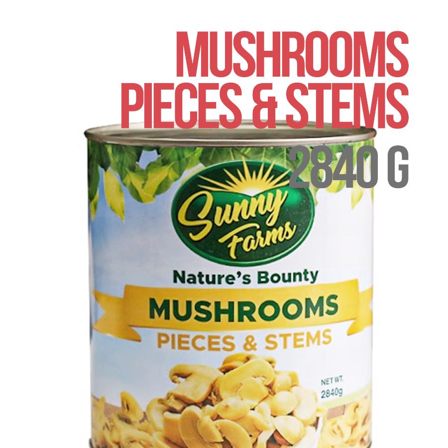 Sunny Farms Nature's Bounty Pieces & Stems Mushrooms 2840g