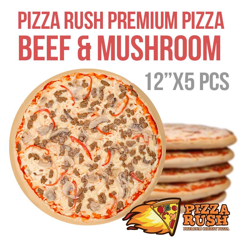 Pizza Rush Frozen Beef and Mushroom Pizza w/ box 5PCS