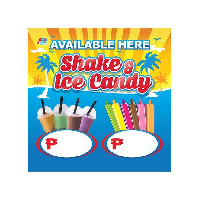 OPC Shake & Ice Candy Menu Tarp 17x17 in