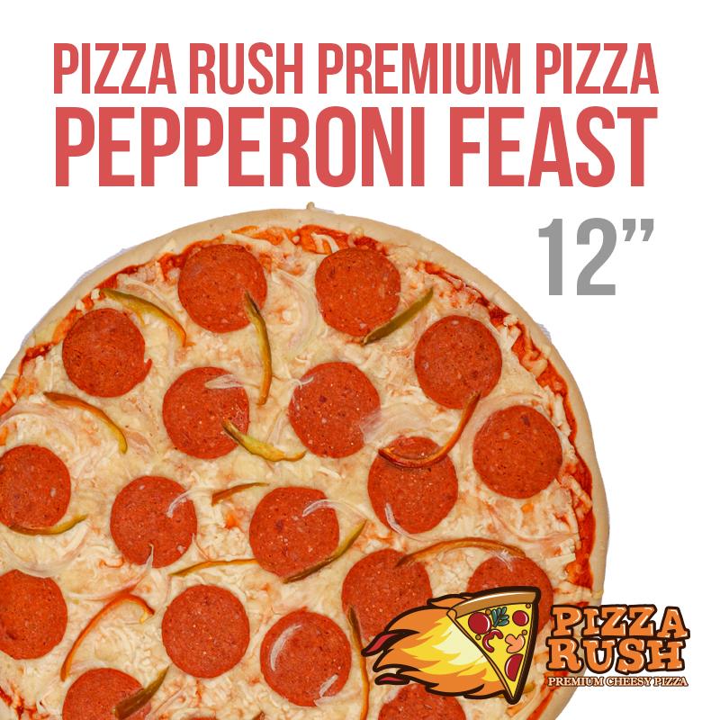 Pizza Rush Frozen Pepperoni Feast Pizza