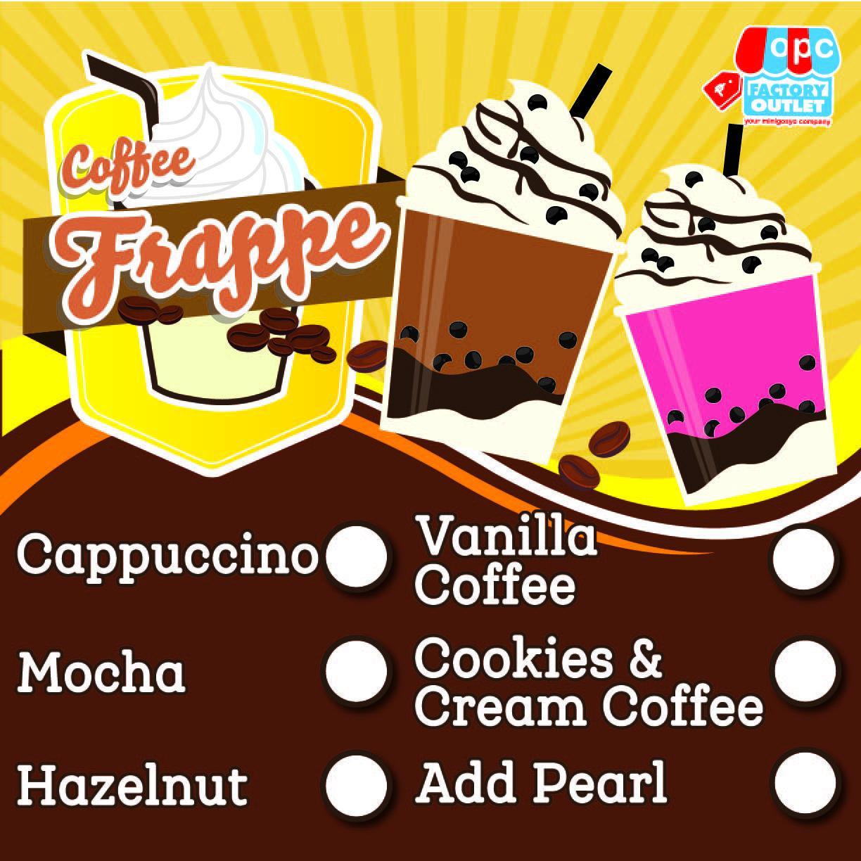 OPC Coffee Frappe Menu Tarp 17x17 in