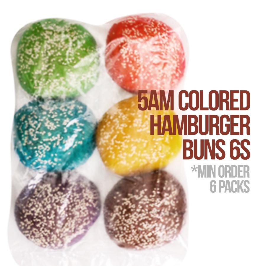 5AM Colored Hamburger Buns 6s *min Order 6 Packs