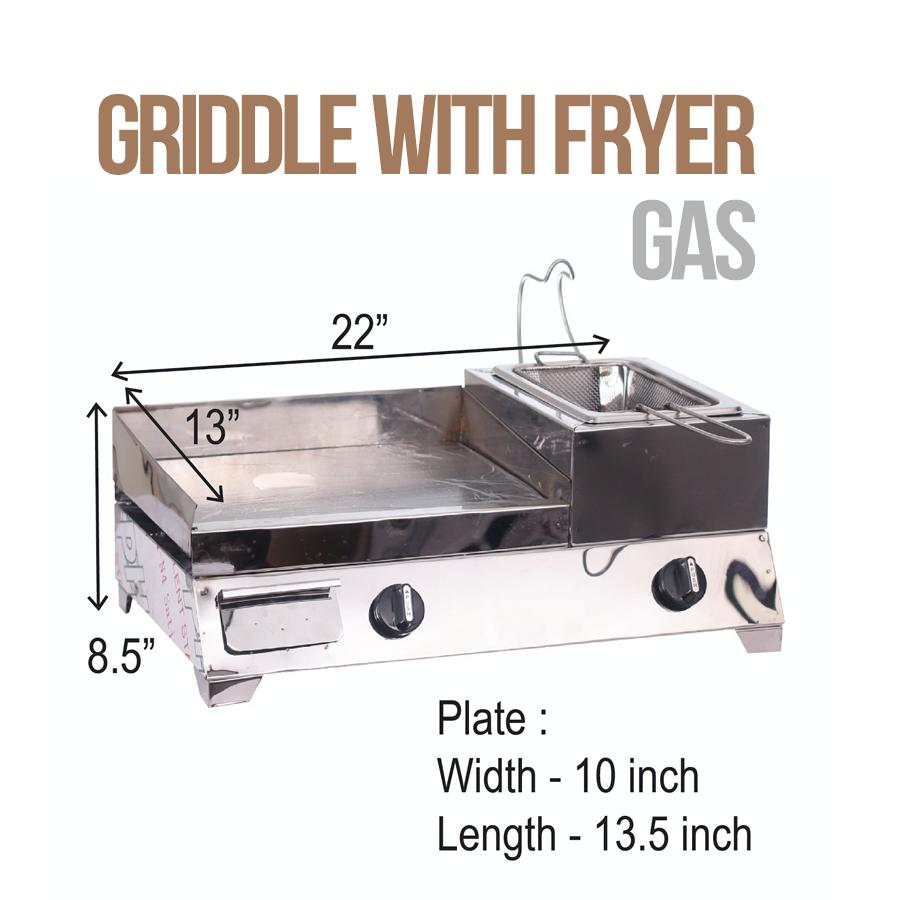 Griddle with Fryer 13" x 22" x 8.5"