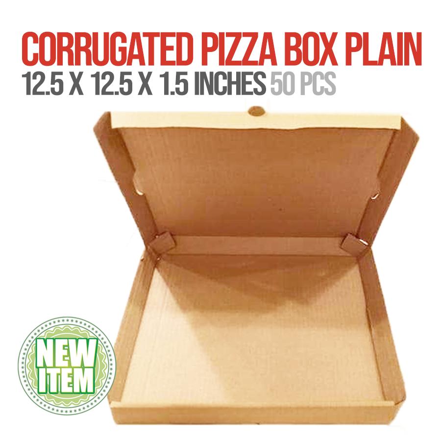Corrugated Pizza Box Plain #125 12.5 x 12.5 x 1.5 50s