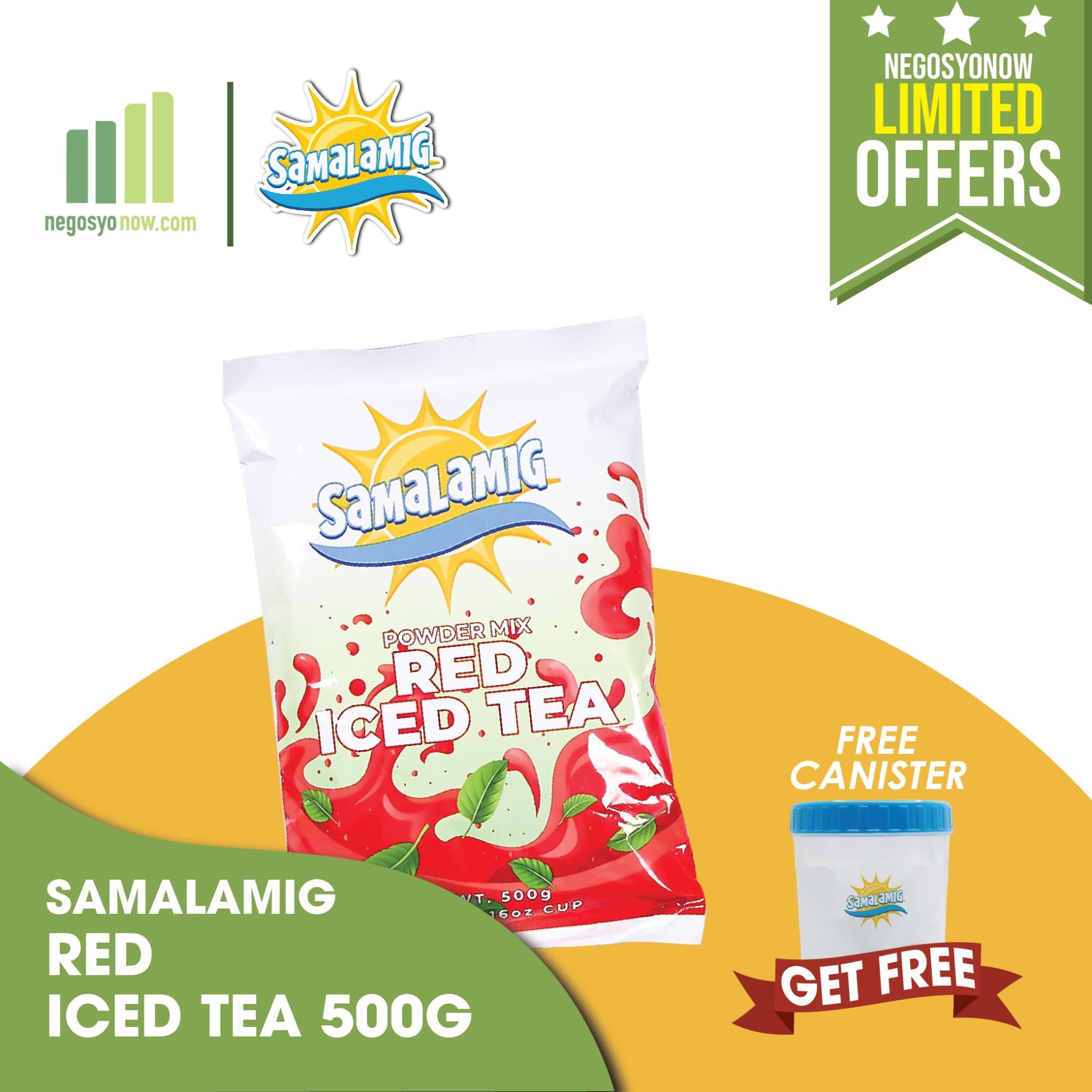 Samima Tea Samalamig Red Iced Tea 500 with canister | NegosyoNow