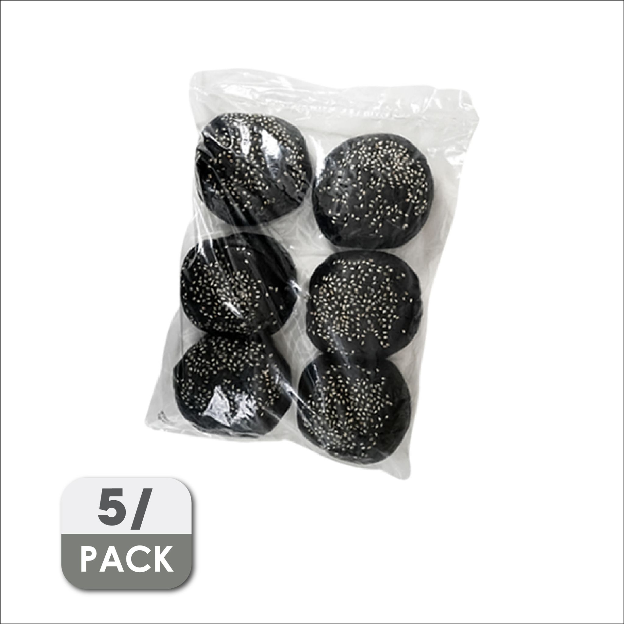5 AM Black Burger Buns 6s X 5