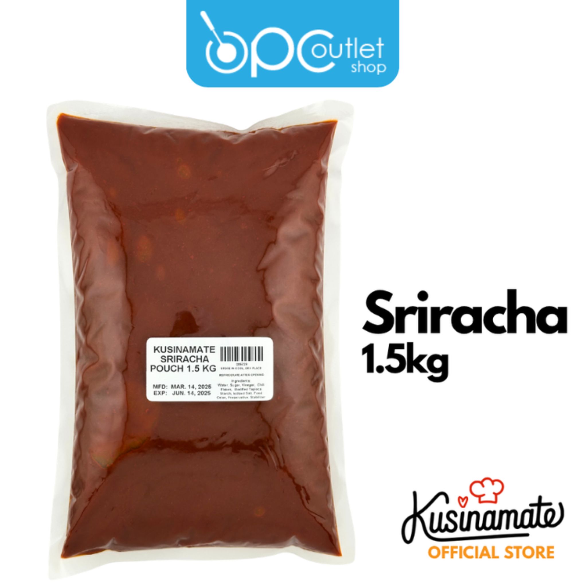 Kusinamate Sriracha Pouch Sauce 1.5 L